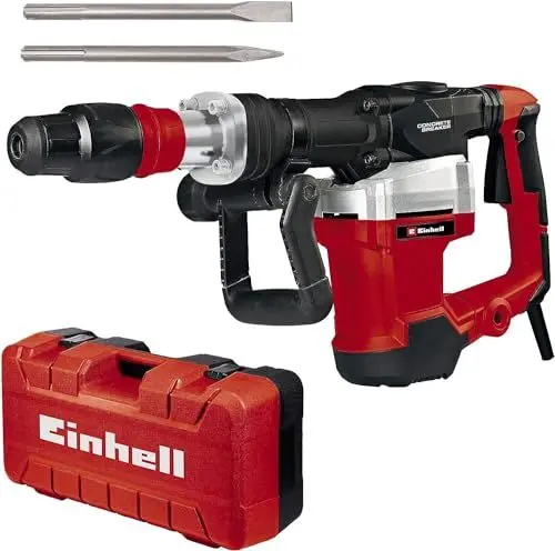 Produktbild: Einhell Abbruchhammer TE-DH 32 (1.500 Watt, 32 J Einzelschlagstärke, SDS-max-Werkzeugaufnahme, schwingungsgedämpfter Hauptgriff + Softgrip, inkl. Spitz-/Flachmeißel + E-Box)