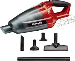 Produktbild: Einhell Akku-Handstaubsauger TE-VC 18 Li-Solo Power X-Change (18 V, 42 mbar Saugleistung, 540 ml-Staubfangbehälter, inkl. 3 Düsen, Verlängerung, Wandhalterung, ohne Akku und Ladegerät)