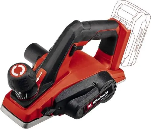 Produktbild: Einhell Akku-Hobel TE-PL 18/82 Li-Solo Power X-Change (18 V, 82 mm Hobelbreite, bis 2 mm Spantiefe, Falztiefen-/Parallelanschlag, autom. Parkschuh, inkl. 2x Wendemesser, ohne Akku)
