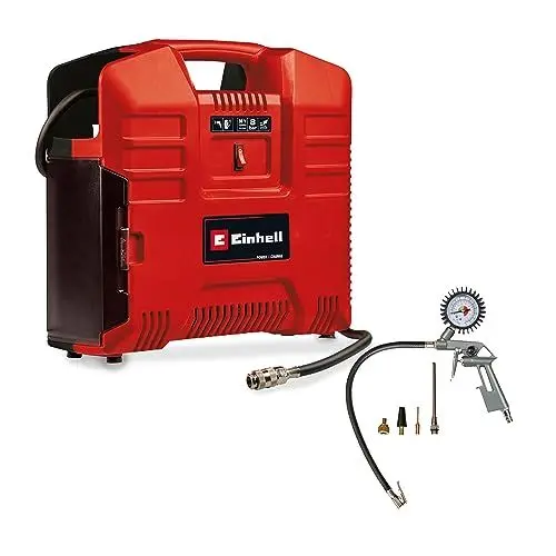 Produktbild: Einhell Akku-Koffer-Kompressor TE-AC 36/8 Li OF Set-Solo Power X-Change (36 V, max. 8 bar, ölfrei, Ansaugleistung 130 l/min, inkl. 3-tlg. Adapter-Set, ohne Akku & Ladegerät)