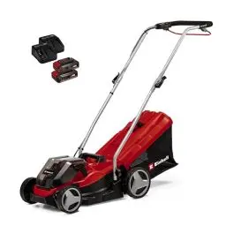 Produktbild: Einhell Akku-Rasenmäher GE-CM 36/33 Li Kit Power X-Change (36 V, 33cm Schnittbreite, bis 250 m², 30L Fangkorb, 25-65 mm Schnitthöhe, inkl. 2x 2,5 Ah Akkus + 2x Ladegeräte)