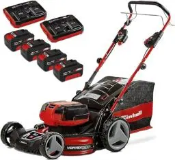 Produktbild: Einhell Akku-Rasenmäher GP-CM 36/47 S HW Li Kit Power X-Change (36 V, 47 cm Schnittbreite, bis 700 m², Brushless, Radantrieb, 75 L Fangkorb, inkl. 4x 4,0 Ah + 2x Twincharger)