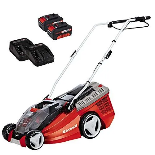 Produktbild: Einhell Akku-Rasenmäher GE-CM 36 Li Kit Power X-Change (36 V, 36 cm Schnittbreite, bis 350 m², Brushless, 40L Fangkorb, 25-75 mm Schnitthöhe, inkl. 2x 3,0 Ah-Akku und 2x Ladegerät)