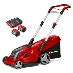 Produktbild: Einhell Akku-Rasenmäher RASARRO 36/42 Kit Power X-Change (36V, 42 cm Schnittbreite, bis 725 m², Brushless, 50L Fangkorb, Mulchfunktion, inkl. 2x 5,2Ah + 1x Twincharger)