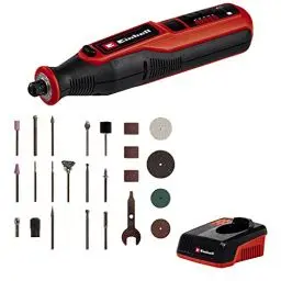 Produktbild: Einhell Akku-Schleif-/Gravur-Werkzeug TE-MT 7,2 Li (Lithium-Ionen, 7,2 V-Akku, Drehzahlelektronik, Arretierknopf, LED-Leuchtring, inkl. Ladestation, 57-tlg. Zubehörset + Box)