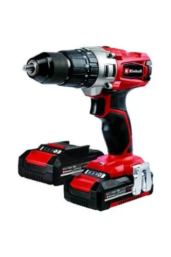 Produktbild: Einhell Akku Schlagbohrschrauber TE-CD 18/2 Li-i Set (18 V, Li-Ion, 13 mm Bohrfutter, Leerlaufdrehzahl 0-1250 min-1, Inkl. 2x1,5 Ah Akkus, Schnellladegerät und Aufbewahrungstasche)
