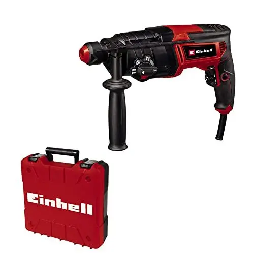 Produktbild: Einhell Bohrhammer TC-RH 800 4F (800 W, 2.6 Joule, Bohren + Hammerbohren + Meißeln mit/ohne Fixierung, pneumatisches Schlagwerk, SDS-Plus, Dauerlaufarretierung, inkl. E-Box)
