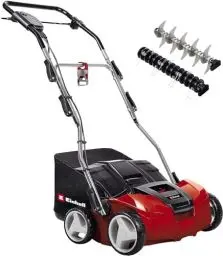 Produktbild: Einhell Elektro-Vertikutierer-Lüfter GE-SA 1435 (1400W, 35cm Arbeitsbreite, bis 3-9mm Arbeitstiefe, höhenverst. Holm, 28L Fangsack, inkl. Lüfterwalze)