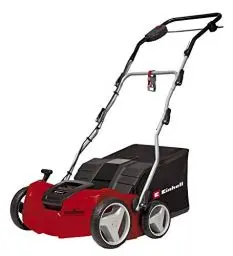 Produktbild: Einhell Elektro Vertikutierer Lüfter GE-SA 1640 (1600 W, 40 cm Arbeitsbreite, bis 12 mm Arbeitstiefe, höhenverst. Holm, 48 L Fangsack, inkl. Lüfterwalze), Schwarz/Rot