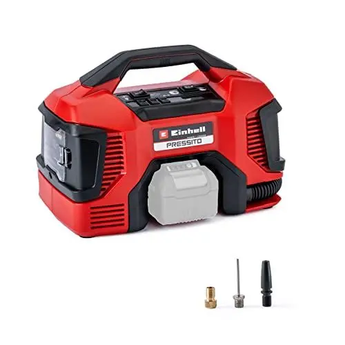 Produktbild: Einhell Hybrid-Kompressor PRESSITO Power X-Change (18 V, max. 11 bar, 31 cm Schlauchlänge, inkl. 3-tlg. Adapter-Set, ohne Akku)