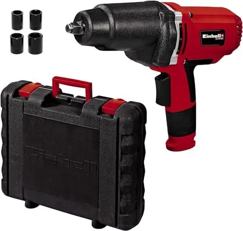 Produktbild: Einhell Kfz Schlagschrauber CC-IW 950 (950W, 2.300 1/min, 450 Nm, Softgrip, Wippschalter für Rechts-/Linkslauf, inkl. 4 Stecknüsse & Transportkoffer)