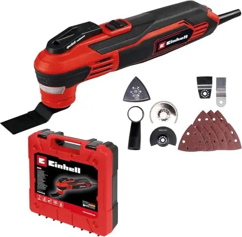 Produktbild: Einhell Multifunktionswerkzeug TE-MG 350 EQ (350 W, 22.000 bis 40.000 min^-1 Schwingzahl, LED-Licht, Schnellspannverschluss, inkl. Koffer und Zubehör)