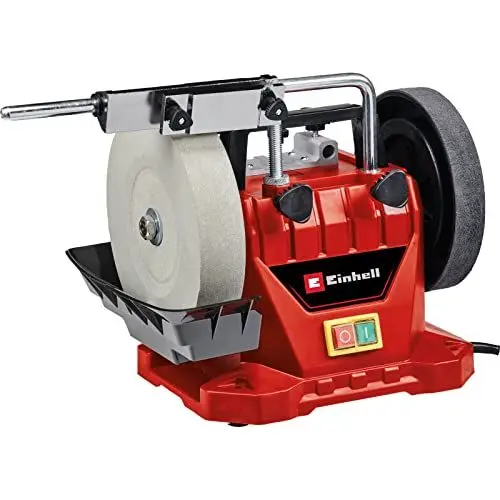 Produktbild: Einhell Nass-Schleifer TC-WG 200 (125 W, rostfreier Wassertank, inkl. Schleifstein, Winkellehre, Universalvorrichtung, Lederabziehscheibe, Nassschleifscheibe)