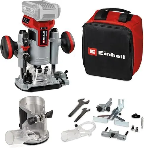 Produktbild: Einhell Professional Akku-Oberfräsen-Kantenfräsen-Set TP-RO 18 Set Li BL-Solo Power X-Change (18 V, Brushless, Frästiefen-Feineinstellung, inkl Zubehör+Tasche, ohne Akku)