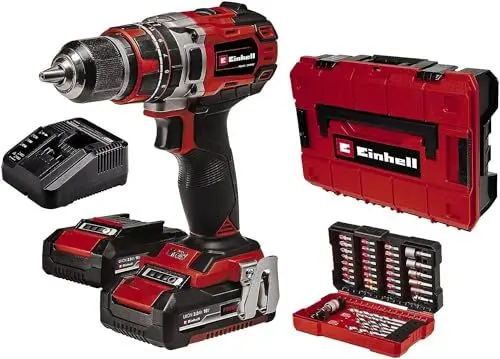 Produktbild: Einhell Professional Akku-Schlagbohrschrauber TP-CD 18/50 Li-i BL+ 39 (2x2,0Ah) Power X-Change (Li-Ion, 18 V, 50 Nm, Schlagzahl 28.800 min-1, inkl. 2x 2,0Ah, Ladegerät, Koffer, 39-tlg. Bit-Set)