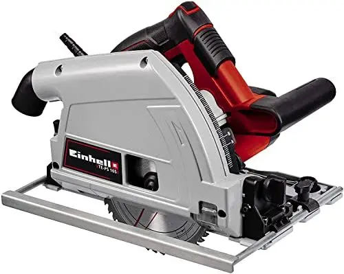 Produktbild: Einhell Tauchsäge TE-PS 165 (1.200 Watt, werkzeuglose Einstellung bei Schnitttiefe + Neigungswinkel, hochwertiges Hartmetall-Sägeblatt, Sägeblattarretierung)