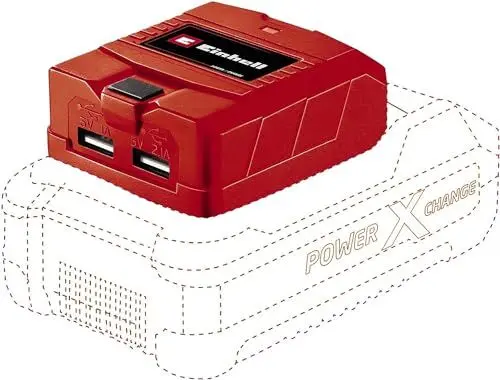 Produktbild: Einhell USB-Akku-Adapter TC-CP 18 Li USB-Solo Power X-Change (für 18 V PXC Akkus, mobiles Laden von Smartphone, Tablet und Co., 2 USB Anschlüsse, Lieferung ohne Akku)