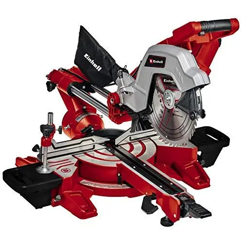 Produktbild: Einhell Zug-Kapp-Gehrungssäge TE-SM 254 Dual (2100 W, max. 85 mm x 305 mm Schnitttiefe/-breite, Ø 254 mm Sägeblatt, beidseitig neigbarer Sägekopf, Zugfunktion, Laser)