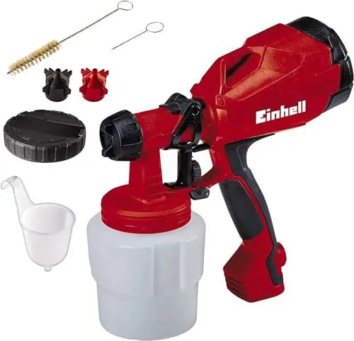 Produktbild: Einhell elektrisches Farbsprühsystem TC-SY 400 P (400 W, für kleine und mittelgroße Arbeitsflächen, für Lacke uund Lasuren, Farbmengenregulierung), 800 ml