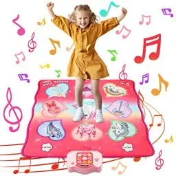 Produktbild: Einhorn Tanzmatte Spielzeug,3 Herausforderung Modi Berühren Matte Spielen mit LED Anzeige, Musical Tanzmatte Spiel für 3 4 5 6 7 8 Jahre Mädchen Junge