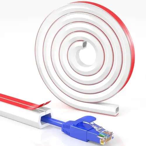 Produktbild: EIN-Kabelkanal Weiß Selbstklebend, Kabelkanal Tv, PC Kabelkanal Flexibel Abdeckung Wand, Kabelkanal Fernseher Wand Kabel Manage System, 2 x 15mm (W) x 10mm (H) x 1-Meter Lengths (2-Meter), Weiß