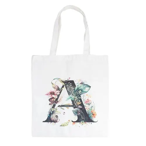 Produktbild: Einkaufstasche,Handtasche Damen,Geschenke für Frauen,Personalisierte Geschenke, Jutebeutel Stoffbeutel Bedruckt,Shopper Tasche Damen,Buchstabe Tote Bag,Beige Stoffbeutel,Canvas Tasche