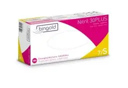 Produktbild: Einmalhandschuhe BINGOLD Nitril 30PLUS, Nitrilhandschuhe, kobaltblau, Größe S, 100-er Pack