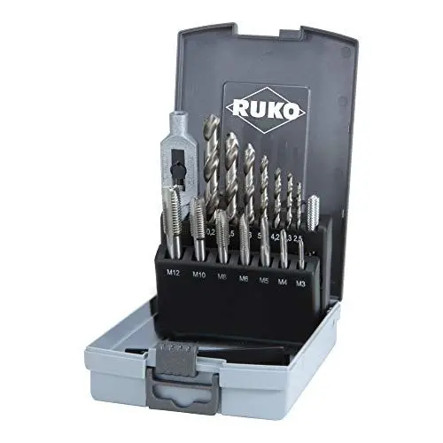 Produktbild: RUKO Einschnittgewindebohrer-Satz HSS in ABS-Kunststoffkassette 15tlg. - 245004RO