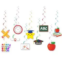 Produktbild: Einschulung Deko, 10 Stück Schulanfang Deko ABC Spirale Girlande Schuleinführung Dekoration Schulkind Girlande für Jungen Mädchen