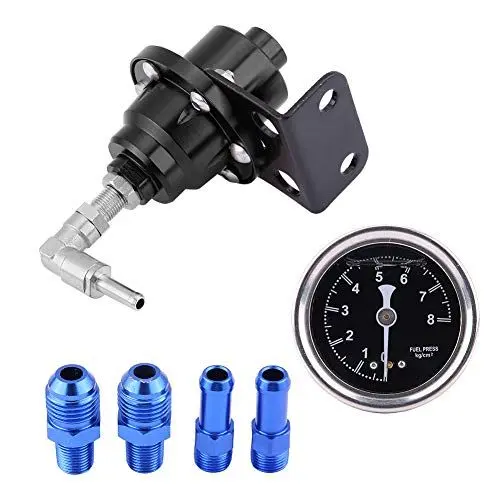 Produktbild: Einstellbarer Universal-Aluminium-Auto-Kraftstoffdruckregler-Ölanzeigesatz (BLACK)