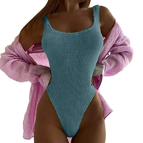 Produktbild: Einteilige Damen Badeanzüge Hohler Rücken Sportliche Bescheidene One Piece Bademode Bademode Swimsuit Cut Out Badeanzug Rückenfrei für Frauen Bauchkontrolle Bruststütze Shaper Damen Grey,L