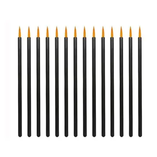 Produktbild: Einweg-Eyeliner-Pinsel, ultrafeine Eyeliner-Pinsel, Applikator, Lippenkonturen, Make-up-Pinsel, Make-up-Werkzeug (gelber Faserkopf), 50 Stück