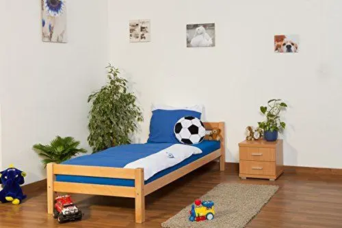 Produktbild: Einzelbett/Jugendbett Markus Buche Vollholz massiv Natur inkl. Rollrost - 90 x 200 cm