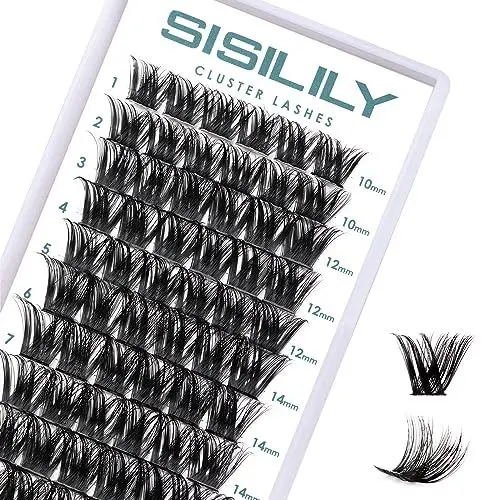 Produktbild: Einzelne Wimpern SISILILY Wimpern Extensions 72 Clusters 3D Fake Lashes Wimpernbüschel DIY Set Individuelle Falsche Wimpern für Wimpernverlängerung D Curl Super Dünnes Band (DM27,10-16mix)