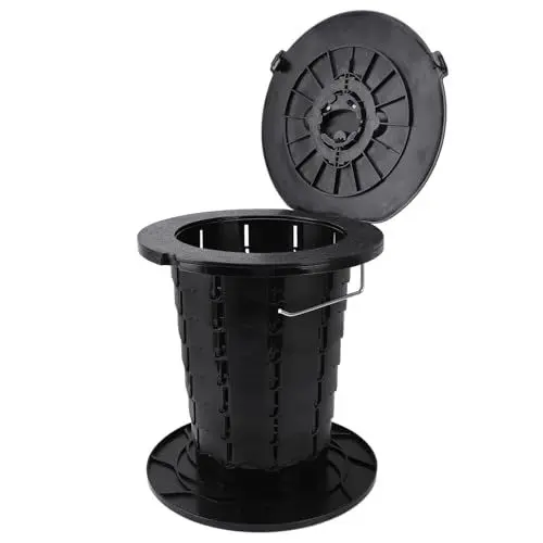 Produktbild: Einziehbare Tragbare Camping-Toilette, Große, Hohe Toilette mit Rutschfester Basis, 7-stufig Höhenverstellbar, Camping-Toilette, Passend für ältere Kinder, Männer und Frauen