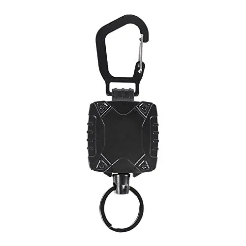 Produktbild: Einziehbarer Schlüsselanhänger Mit Karabiner-Ausweishalter - Heavy Duty Retractable Schlüsselrolle Und Schlüsselkette Für Ausweis Und ID Card (B)