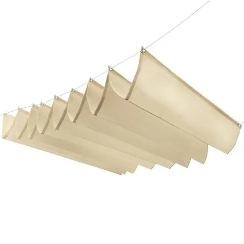 Produktbild: Einziehbares Wellen-Sonnensegel, individuell verstellbar, für Terrasse, Pavillon, Markise, reißfest, wasserdicht, Sonnenschutz, UV-Schutz, für Außenbereich, Garten, Balkon, Strand