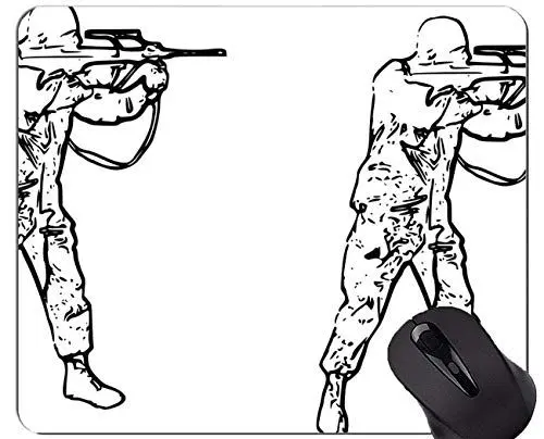 Produktbild: Einzigartige kundenspezifische Mausunterlage Mousepad, Gewehr-Teeparty-Soldat-Gummimausunterlage