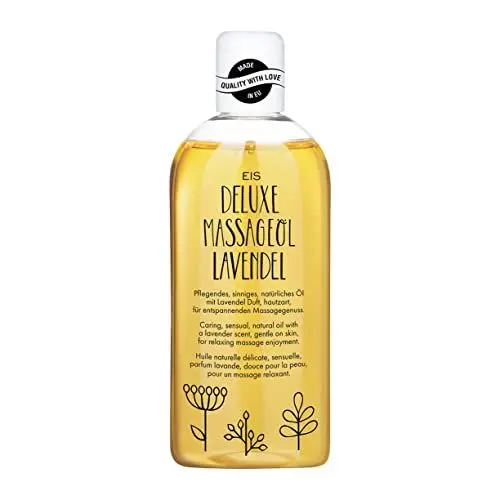 Produktbild: EIS Deluxe Massageöl Lavendel | für Massagen zur Entspannung | geeignet für Paare | wärmendes Körperöl zur Muskelentspannung | intimes & flüssiges Gleitöl | 250ml | erotischer Lavendel Duft