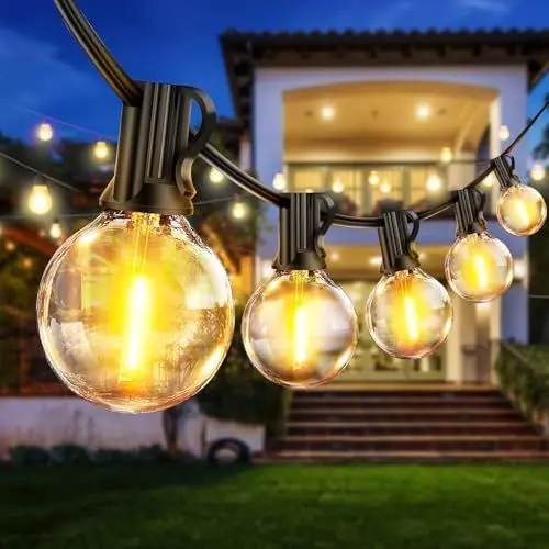 Produktbild: eisaro Lichterkette Außen Outdoor Strom LED Glühbirnen - 19M Lichterketten Garten mit G40 30+3 Glühbirnen Plastik Beleuchtung IP44 Wasserdicht String Lights für Außen & Innen Terrasse, Party, Balkon