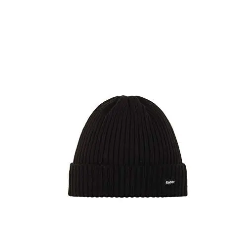 Produktbild: Eisbär RIPP Mütze schwarz – Dünn Gestrickte Rippstruktur, Schlichter Lässiger Look, Umschlagmütze für Winter, Ski, Snowboard, Wandern & Alltag, Atmungsaktiv & Leicht, Einheitsgröße 55-60 cm