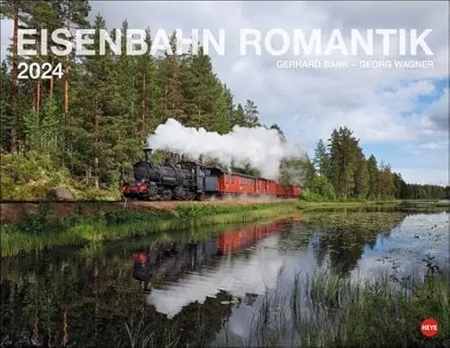 Produktbild: Eisenbahn Romantik Posterkalender 2024. Besonderer Wandkalender mit 12 traumhaften Fotos von seltenen Zügen und romantischen Landschaften. Foto-Kalender 2024. 44 x 34 cm.