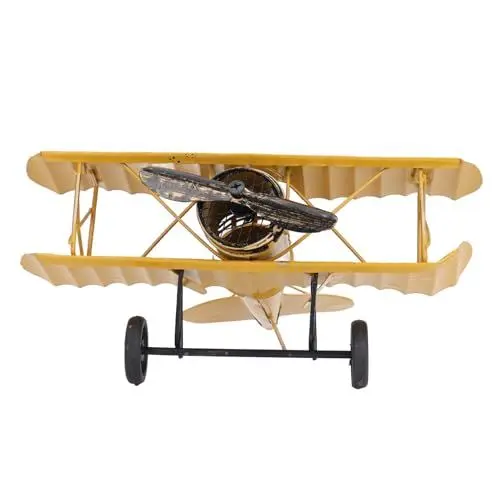 Produktbild: Eisenkunst-Flugzeug-Desktop-Dekoration, Verschleißfestes Flugzeugmodell, Exquisiter Look Im Retro-Stil für Zuhause (Yellow)