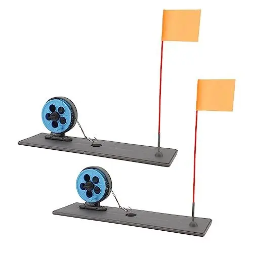 Produktbild: KENANLAN Eisfischen-Plattform, 2 Stück Eisfischen-Flaggen-Markierungsstange, Automatisch Schwimmend, Stabil, Tragbar, Zum Hochklappen der EIS-Angelrute den Winter