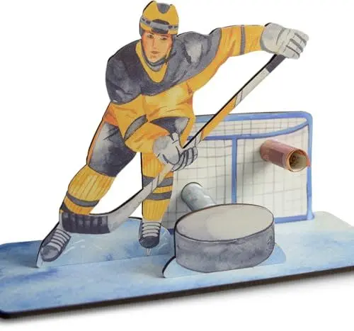 Produktbild: Eishockey Spieler - Eishockey 3D-Holzkarte | Geldgeschenke, Geschenk Für Eishockey Fans, Eishockeyspieler, Eishockey Geldgeschenk, Eishockey Karte