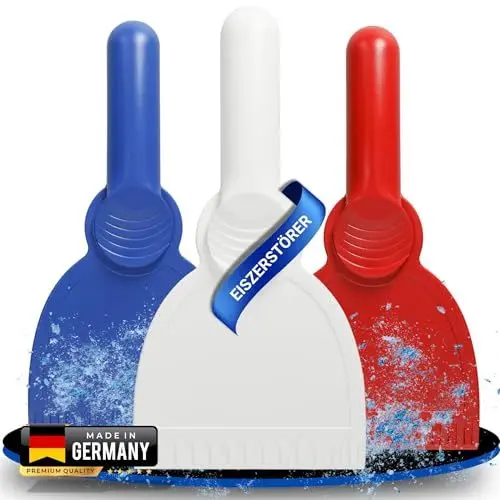Produktbild: Eiskratzer Auto mit Griff - Eisschaber mit rutschfestem Griff - Ice Scraper für müheloses & schnelles enteisen - Robuster Scheibenenteiser Auto - Auto Zubehör für eisige Kälte, Farbe:Weiß