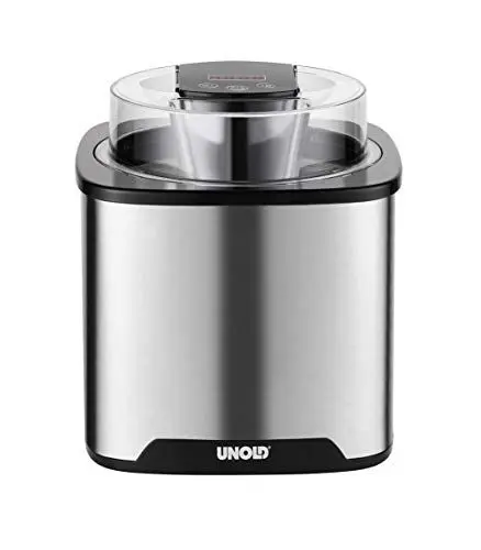 Produktbild: Unold 48855 Eismaschine Gelato - Speiseeisbereiter 1,5 L, 12 W, Eiscreme, LCD-Display, digitaler Timer, BPA-frei, vegane, laktosefreie und steviahaltige Eiskreationen.