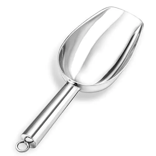 Produktbild: Eisschaufel, Onader Edelstahl Mehlschaufel Abfüllschaufel, Klein Futterschaufel Sackschaufel Abwiegeschaufel für Küche Bar Hochzeit Buffet Party, Rostfrei & Spülmaschinenfest - 5 Unzen