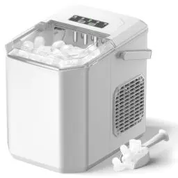Produktbild: Eiswürfelmaschine, 12kg/24h Eiswürfelbereiter Professioneller Eisbereiter 1,5L Ice Maker 6-13Min Produktionszeit Ice Cube Maker, Eiswürfel Maschine (MEHRWEG)