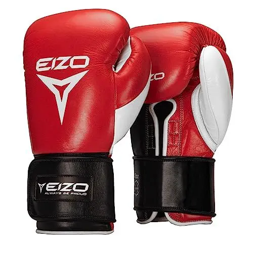 Produktbild: EIZO Kompakte Boxhandschuhe aus echtem Leder, Boxhandschuhe für Herren, Damen, Muay Thai, Kickboxen, Sparring, Boxhandschuhe, MMA, Gloves Gym 12 14 16 oz